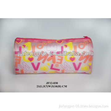 Frosted EVA Cylinder Wash Bag with Long Zipper